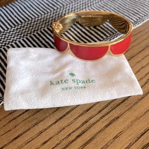 Kate Spade Red and Gold Scalloped Bracelet